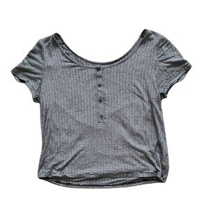 American Eagle Striped Cropped Tee